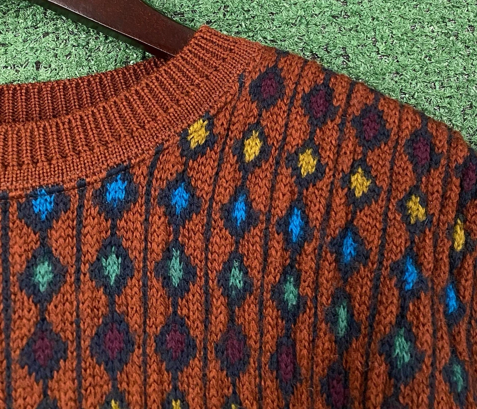 VTG 90’s Pendleton LOBO 100% Wool Colorful Patterned Textured Knit Sweater Large - Image 3 of 4