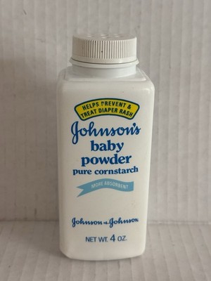 Johnson & Johnson Baby Powder Pure Cornstarch 4 Oz NO SEAL - 1990 s  FULL
