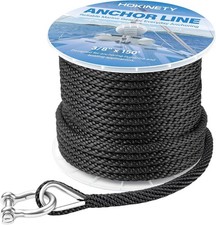 Boat Anchor Rope 3/8 Inch x 150FT - Marine Grade Anchor Line Premium Solid Braid