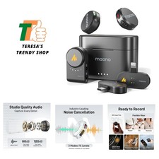 Wireless Lavalier Microphone for iPhone/Android/Camera/PC, Mini Lapel Mic wit...