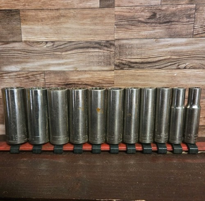 #ad CRAFTSMAN 11 Piece 3 8 Dr 12pt Deep SAE Socket Set 9mm To 19mm Made In USA $44.95