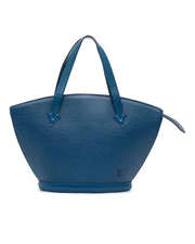 Preloved louis vuitton Structured Leather Handbag Women Blue One Size