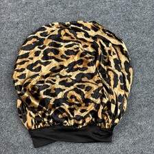 Unisex Leopard Print Satin Hair Bonnet Night Sleep Cap -Elastic Band Stretchable