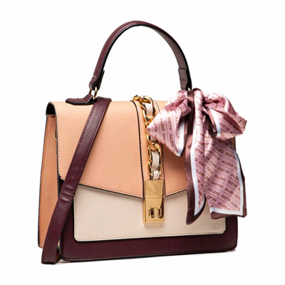 NWT ALDO Colorblock Top Handle Satchel Crossbody Turn Lock Gold Hardware