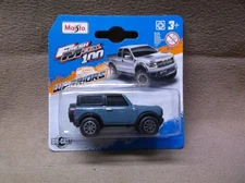 MAISTO 2023 GREEN 2021 FORD BRONCO 4X4 SUV OFF ROAD MUD SNOW TRAIL RUNNER