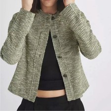 NWT Rag Bone Marisa Tweed Jacket in Green Sz 8