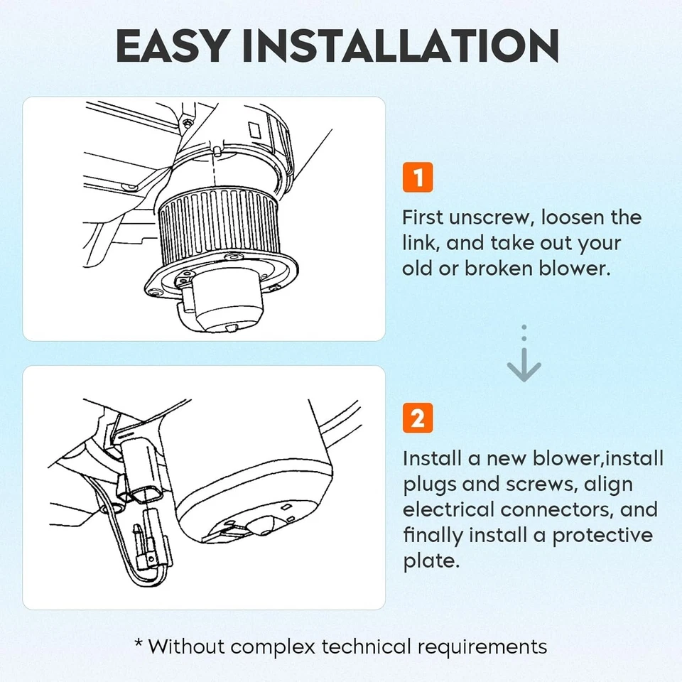 Motor soplador de climatización con jaula de ventilador apto para Infiniti QX56 2004-2010, Nissan Armada 2 Foto 3 de 4