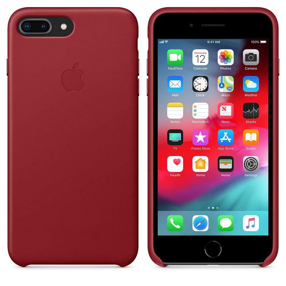 Genuine Apple iPhone 7 Plus & 8 Plus Leather Case - (PRODUCT) RED