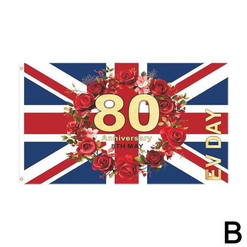 VE DAY Flag 5x3ft 80th Anniversary Large Polyester Commemorative 8th May V E Day - Picture 12 of 20