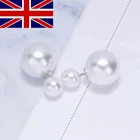 Double Sided Pearl Stud Earrings for Women White Ear Stud Fashion Jewellery UK
