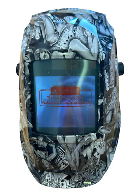 Custom Hydro Dipped Welding Mask WHAM30 Series Auto Dark White Naughty Boy