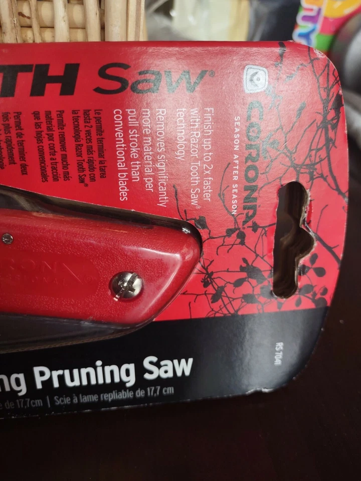 Sierra plegable de diente de afeitar Corona RS 7041, hoja de 7 pulgadas, roja - nueva - ENVÍO N 24 HORAS Foto 4 de 4