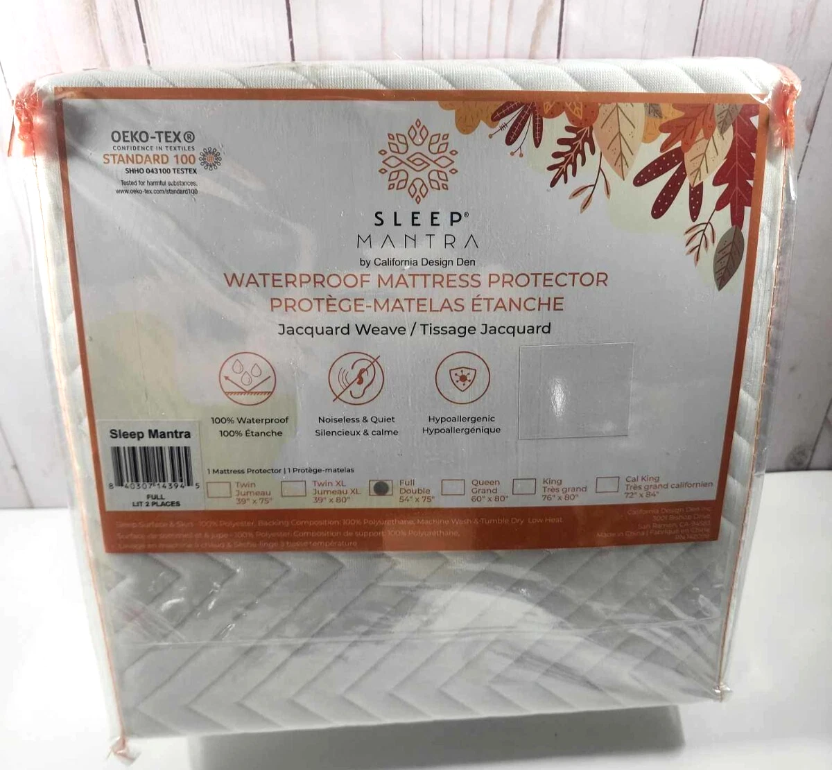 Sleep Mantra-Mattress Protector, White Waterproof Full Double 54" X 75"