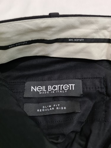 Neil Barrett Slim Fit Regular Rise Contrast Pants Trousers Black Size 36W 28L - Picture 6 of 8