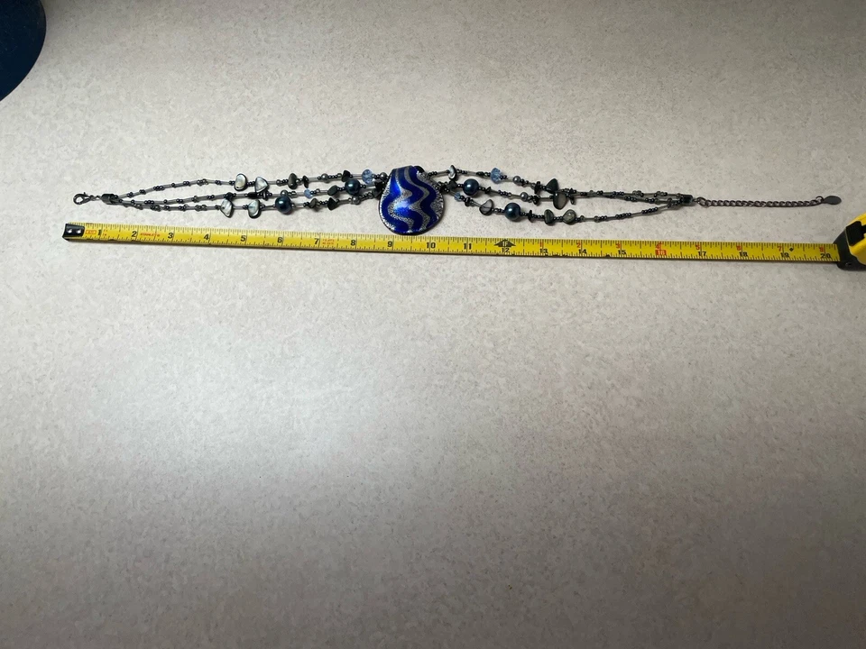 Collar colgante firmado por CJ - pieza llamativa moda Foto 3 de 4