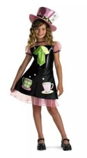 Mad Hatter Alice Wonderland Disguise Halloween Child Costume Girls Medium 7-8