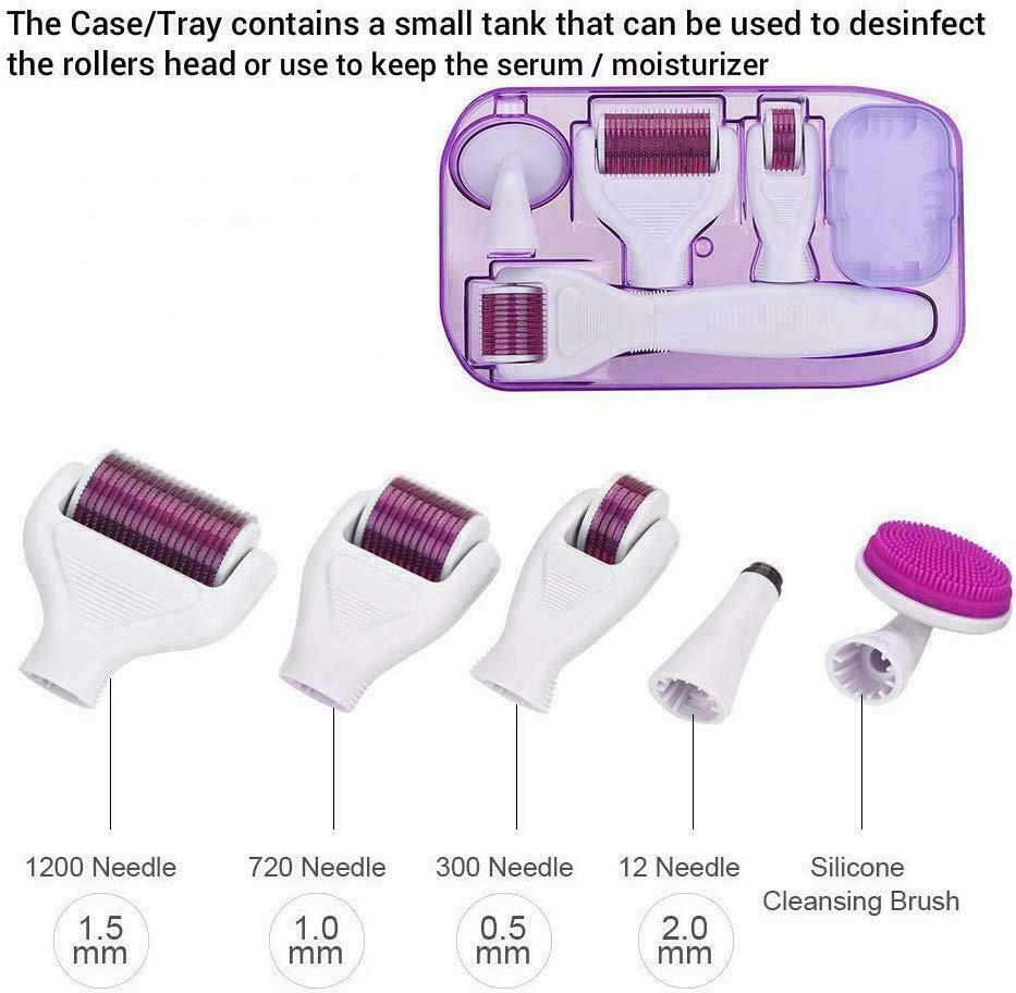 Skincare Set 6 in 1 Derma Roller Set + Vitamin C Serum +