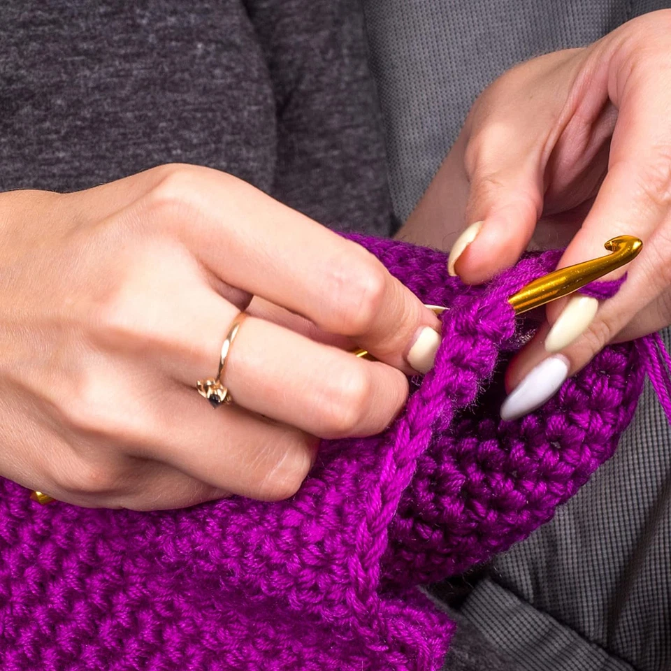 Confezione Da 14 Misure Set Di Uncinetti in Alluminio, Multicolore Set Ferri Da  - Immagine 3 di 4