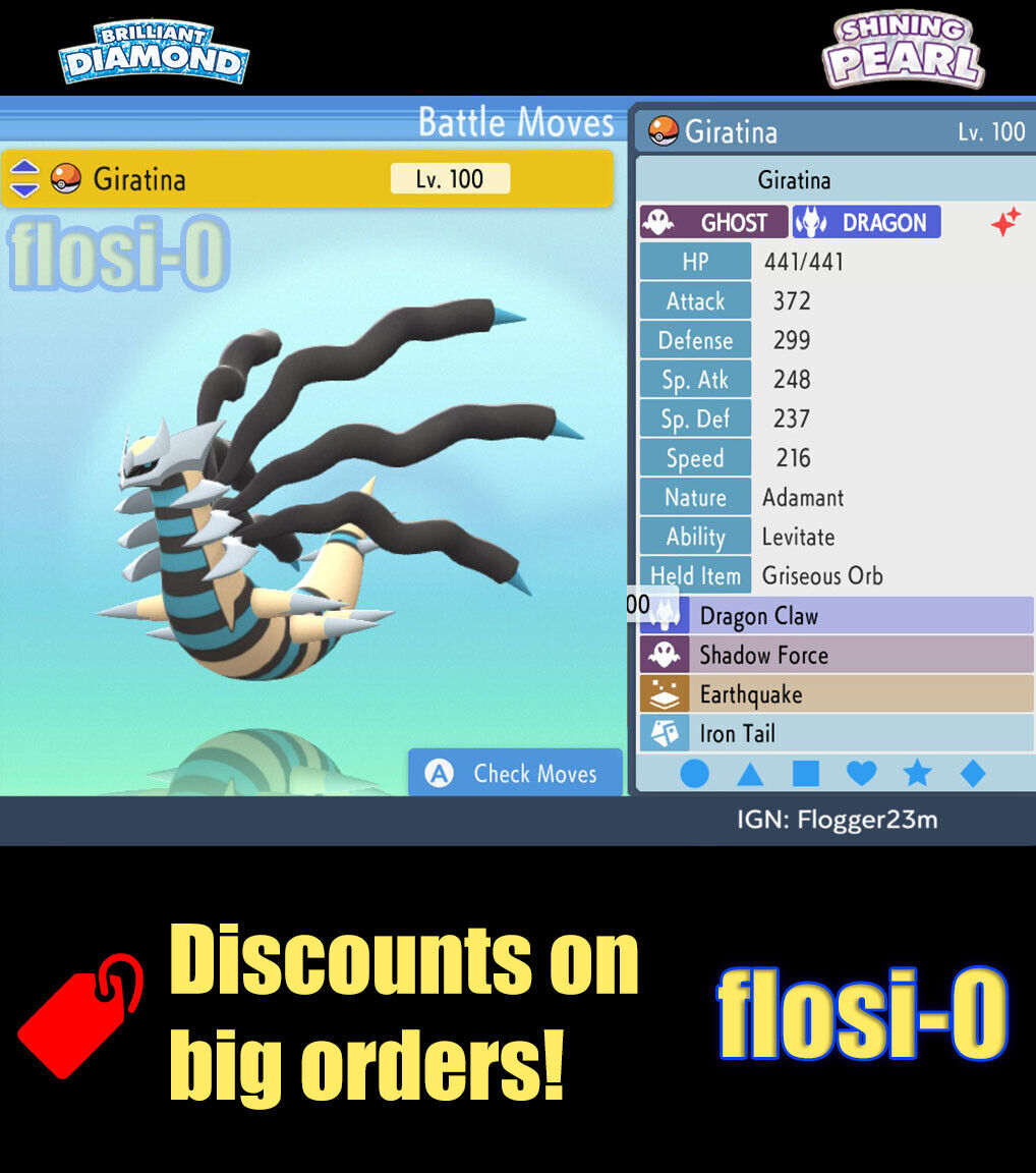 Shiny GIRATINA Origin Form 6IV Legendary / Pokemon Brilliant