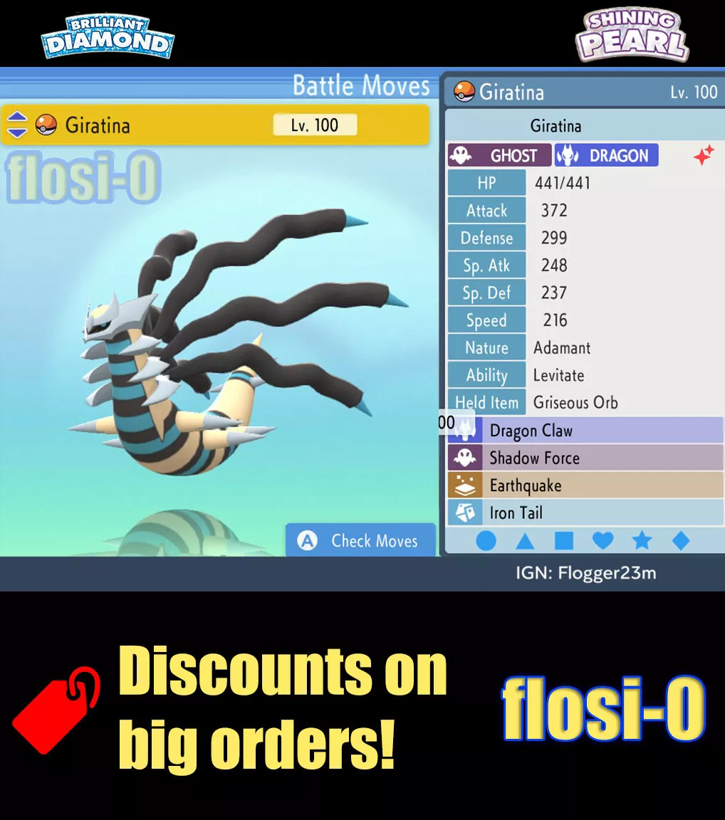 Shiny GIRATINA Origin Form 6IV Legendary / Pokemon Brilliant -  Sweden