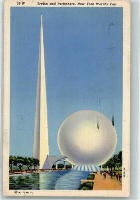 39631110 - New York City Denkmal Trylon and Perisphere Ausstellung World´s Fair