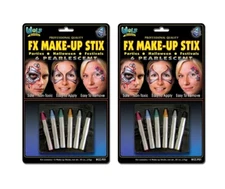 Wolfe FX Make-up Stix (2 Pack, 6 Sticks Each) 12 Crayon Sticks Pearlescent