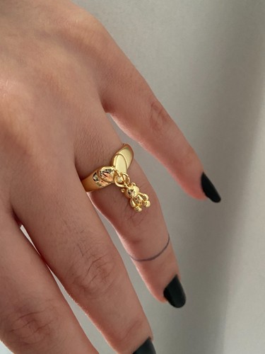 Adjustable ring with Teddy bear,Dainty Teddy Christmas-birthday-Valentines Gifts - Picture 6 of 8