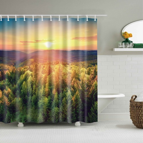 Bathroom Waterproof Shower Curtain Long Wide PEVA Curtains Mould Proof 12 Rings - Picture 35 of 36
