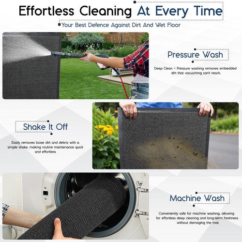 Heavy Duty Door Mat Non Slip Washable Dirt Trapper Hallway Kitchen Barrier Mat - Picture 27 of 60