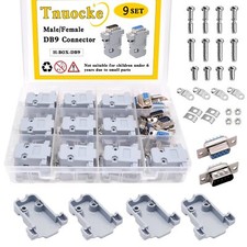 18Pack DB9 Connector Adapter Kit, 9 Pin D-SUB Male/Female Solder Cup Connectors,