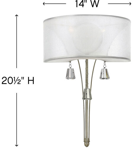 Fredrick Ramond FR45602BNI Mime 2 Light 14 inch Brushed Nickel Sconce Wall Light - Picture 3 of 3