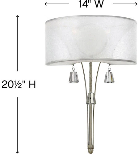 Aplique de pared Fredrick Ramond FR45602BNI mimo 2 luces 14 pulgadas níquel cepillado Foto 3 de 3