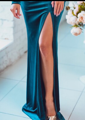 teal green long dress Teal Green V Neck Mesh Tulle Lace A Line Prom Dress Long