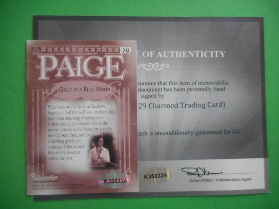 Alyssa Milano signed PAIGE Inkworks CHARMED ONCE IN A BLUE MOON Card #29 W/COA - Image 4 of 4