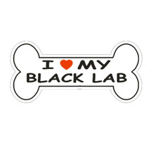 3" love my black lab dog bone bumper sticker decal usa made