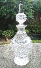 ANTIKER VIKTORIANISCHER / EDWARDIANISCHER HANDGESCHLIFFENER GLASDUFT / PARF&Uuml;MFLAKON ENGLISCH