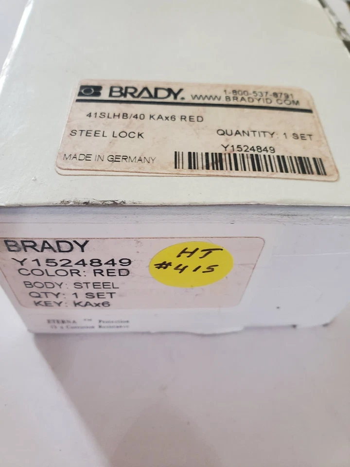 6 – Brady 41SLHB/40 KAx6 2" Safety Lockout Padlocks Keyed Alike, Red HT#415 - Image 4 of 4