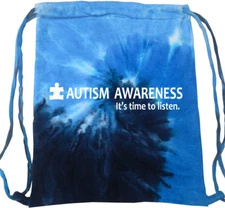 Buy Cool Shirts Autism Awareness Time to Listen Tie Dye Drawstring Bag