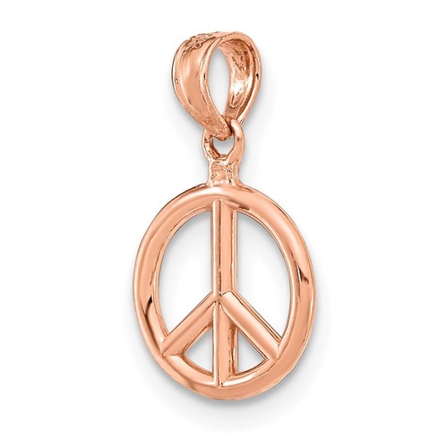 14k Rose Gold 3-D Peace Symbol Pendant D4053R - Picture 4 of 6