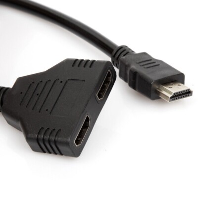 HDMI Cable Splitter Adapter 1 Male to 2 Female 1080P Switch