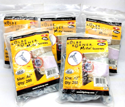 Lot of 5 200 Pack Total 1000 42-Inch Kolbe Korner Metal Screws