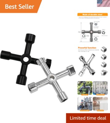 2 Pack Sillcock Key Set,4 Way Water Key Tool,Multi-Functional Silcock Water Keys