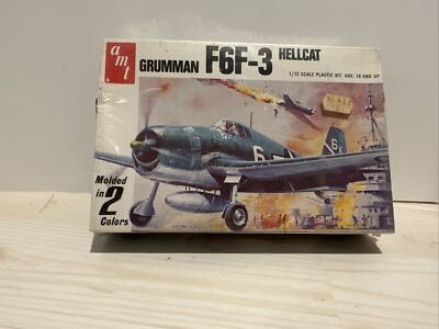 1979 AMT 1:72 SCALE GRUMMAN ''F6F-3 HELLCAT'' MODEL KIT #7107 New Factory Sealed