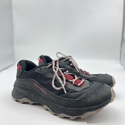 Moab Speed low kids sz 5 Lace up tail running athletic black Vegan