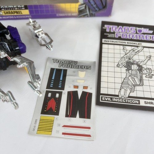 Shrapnel 1984 Hasbro G1 Transformers Insecticon Figure Complete W/Box Vintage - Picture 3 of 18