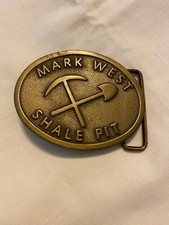 Vintage Brass Mark West Shale Pit sale pet Belt Buckle USA
