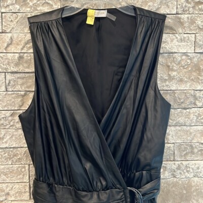 Ramy Brook Lily Faux Leather Mini Wrap Dress in Black Size 8 | eBay Ramy Brook Lily Faux Leather Mini Wrap Dress in Black Size 8 | eBay