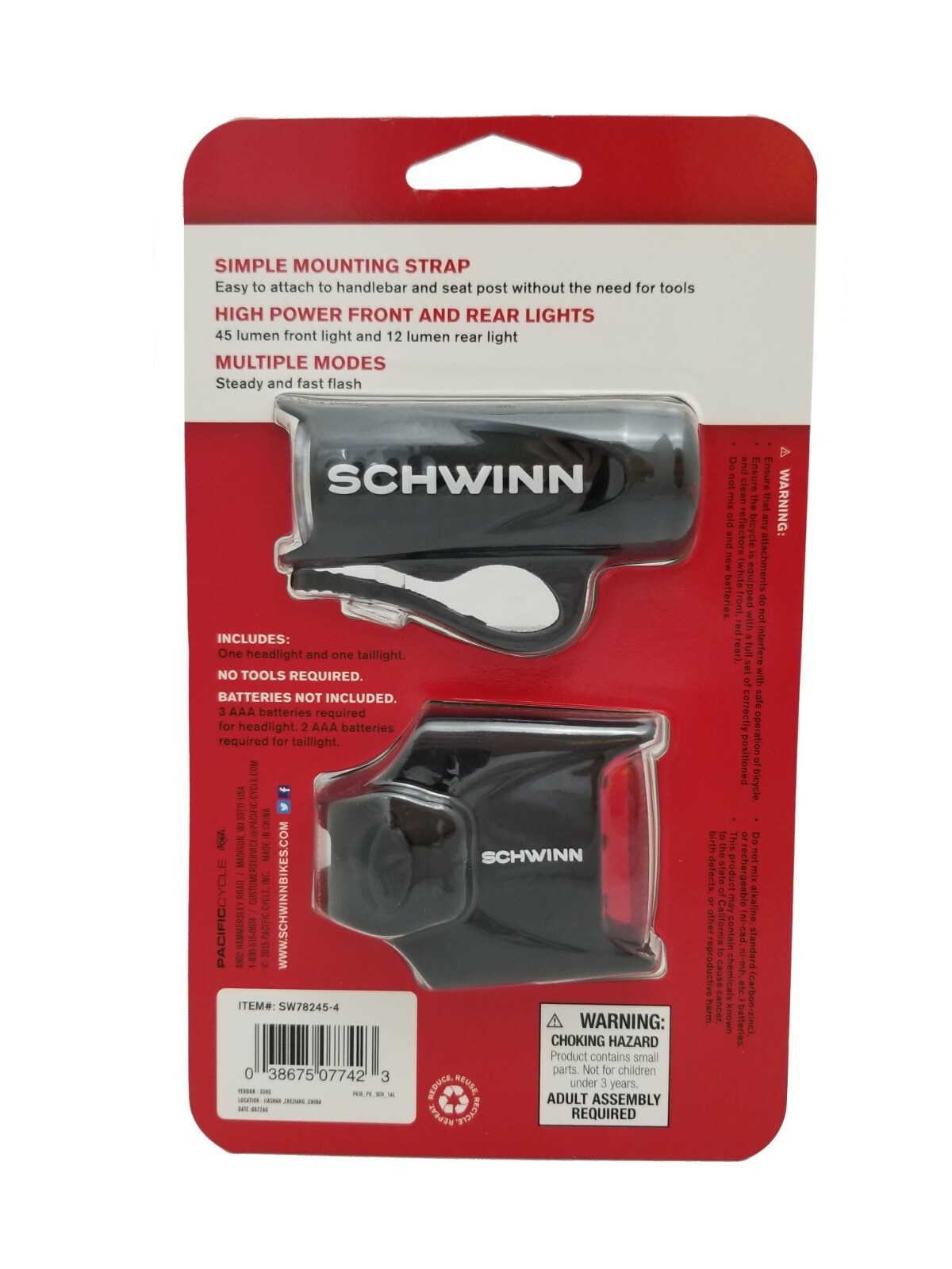 schwinn bike light battery