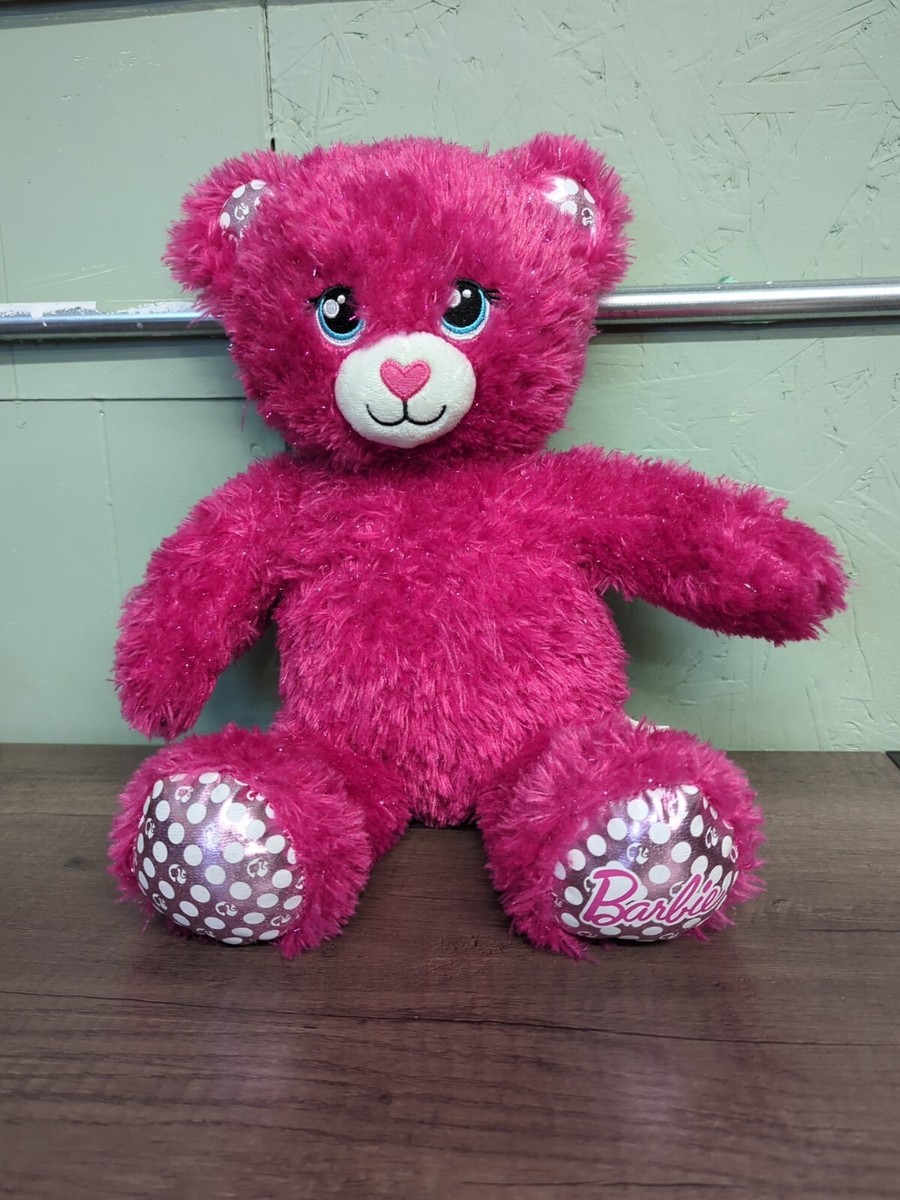 Build a Bear Barbie Bear Pink Sparkle BAB Plush 16