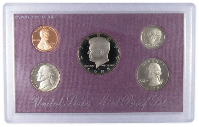 1988-S | US Mint Proof Set | 5 Coins | Original Packaging OGP | COA - Image 2 of 4